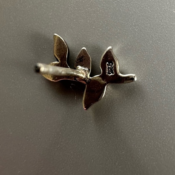 Sterling Silver Leaf Studs - Picture 5 of 8